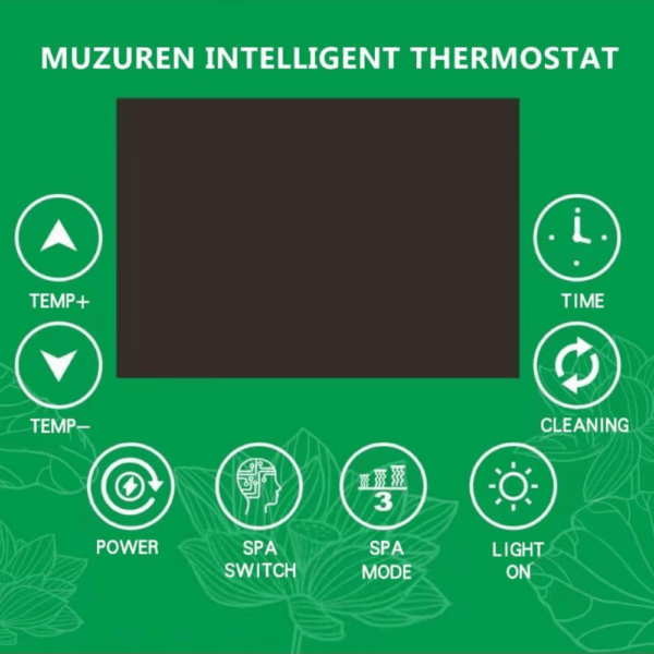 bedienfeld zur steuerung von temperatur, wassermenge, zeit und beleuchtung