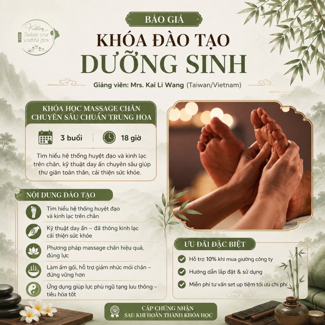 [3 BUỔI] Khóa Học Massage Chân Chuyên Sâu Chuẩn Dưỡng Sinh Trung Hoa