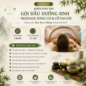 [3 BUỔI] KHÓA GỘI ĐẦU DƯỠNG SINH - MASSAGE MẶT NÂNG CƠ & CỔ VAI GÁY