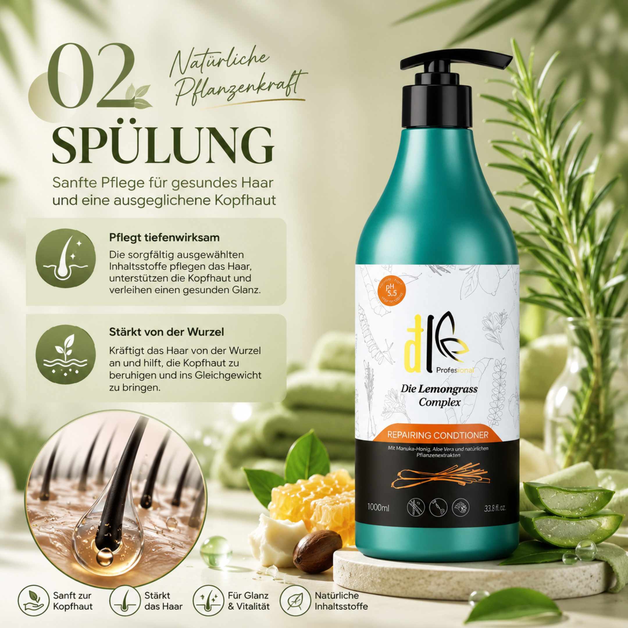 TU02 - DLE Lemongrass Conditioner 750ml – Bild 2