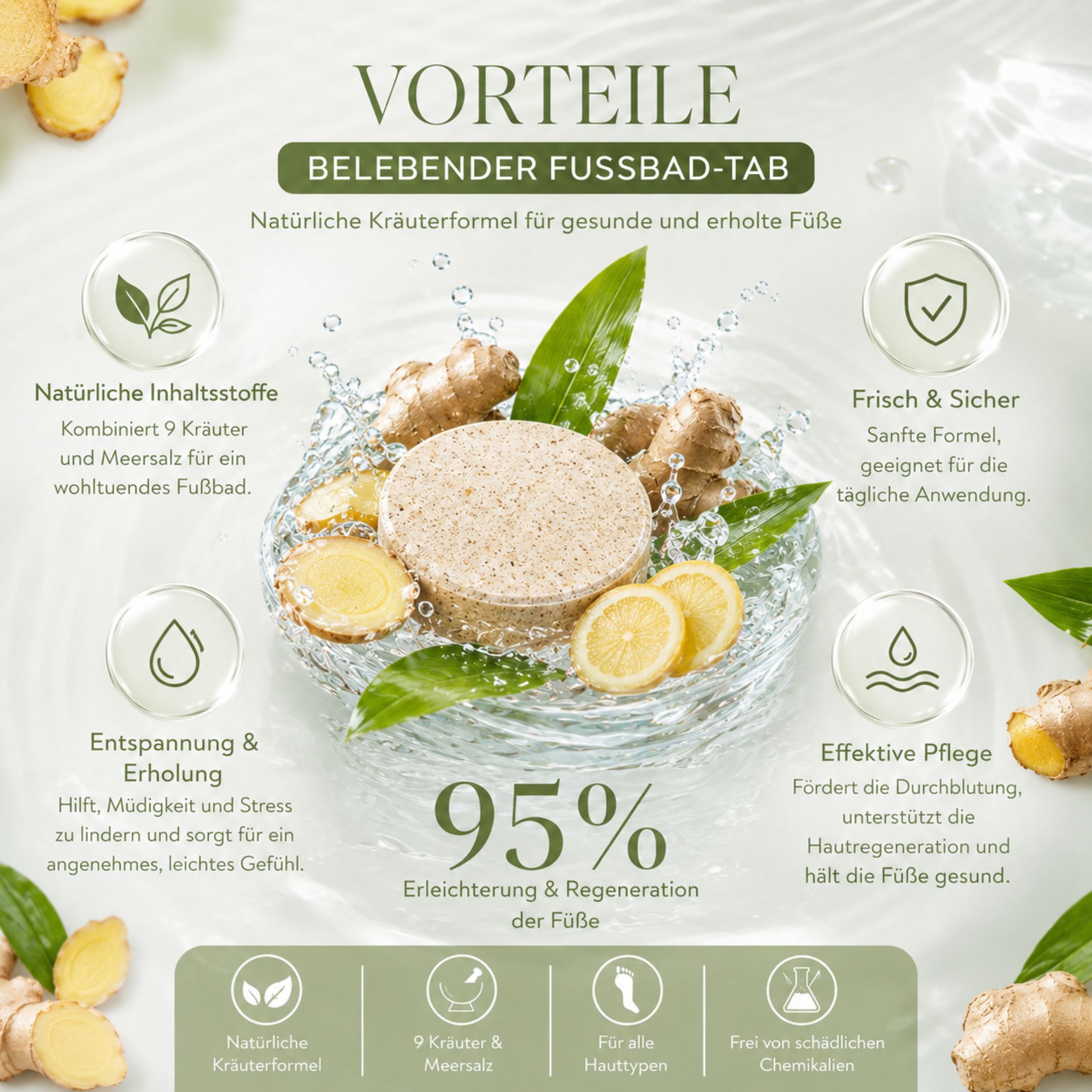 Fußbad Brausetabletten Ingwer